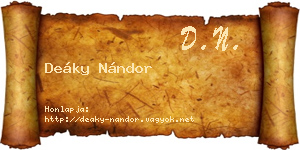 Deáky Nándor névjegykártya